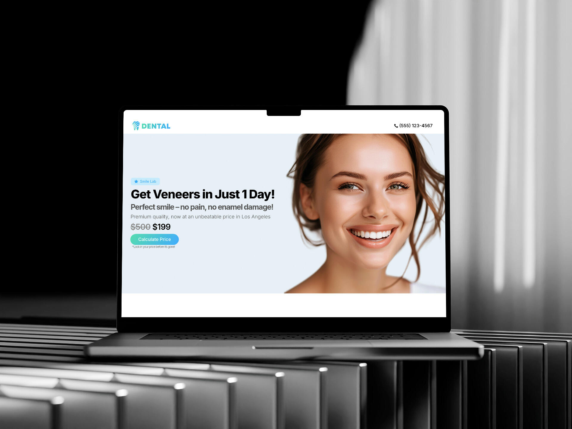 Carrd template Veneers Marketing Kit