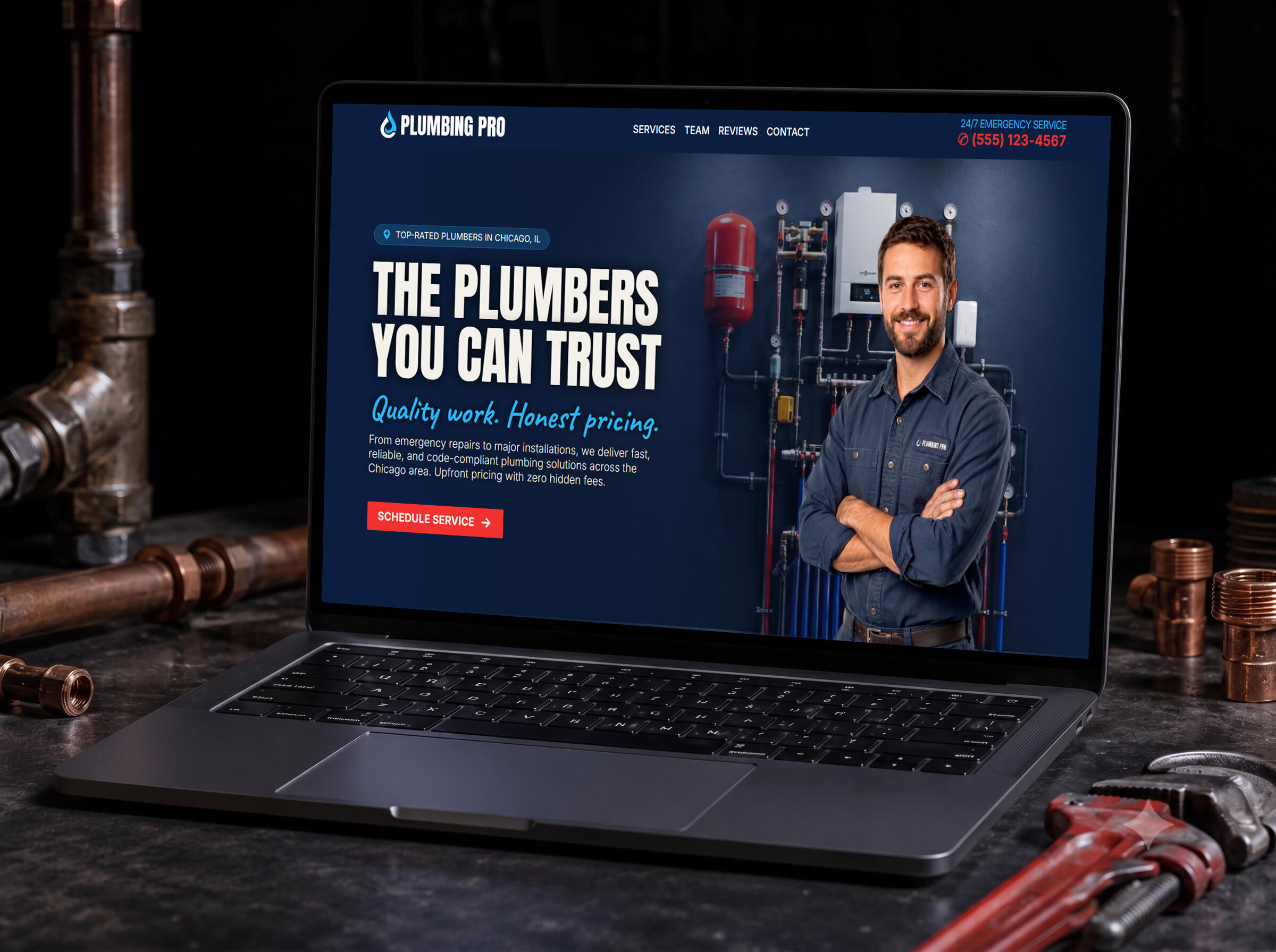 Plumbing Website Template — Carrd Template Plumbing Carrd Template