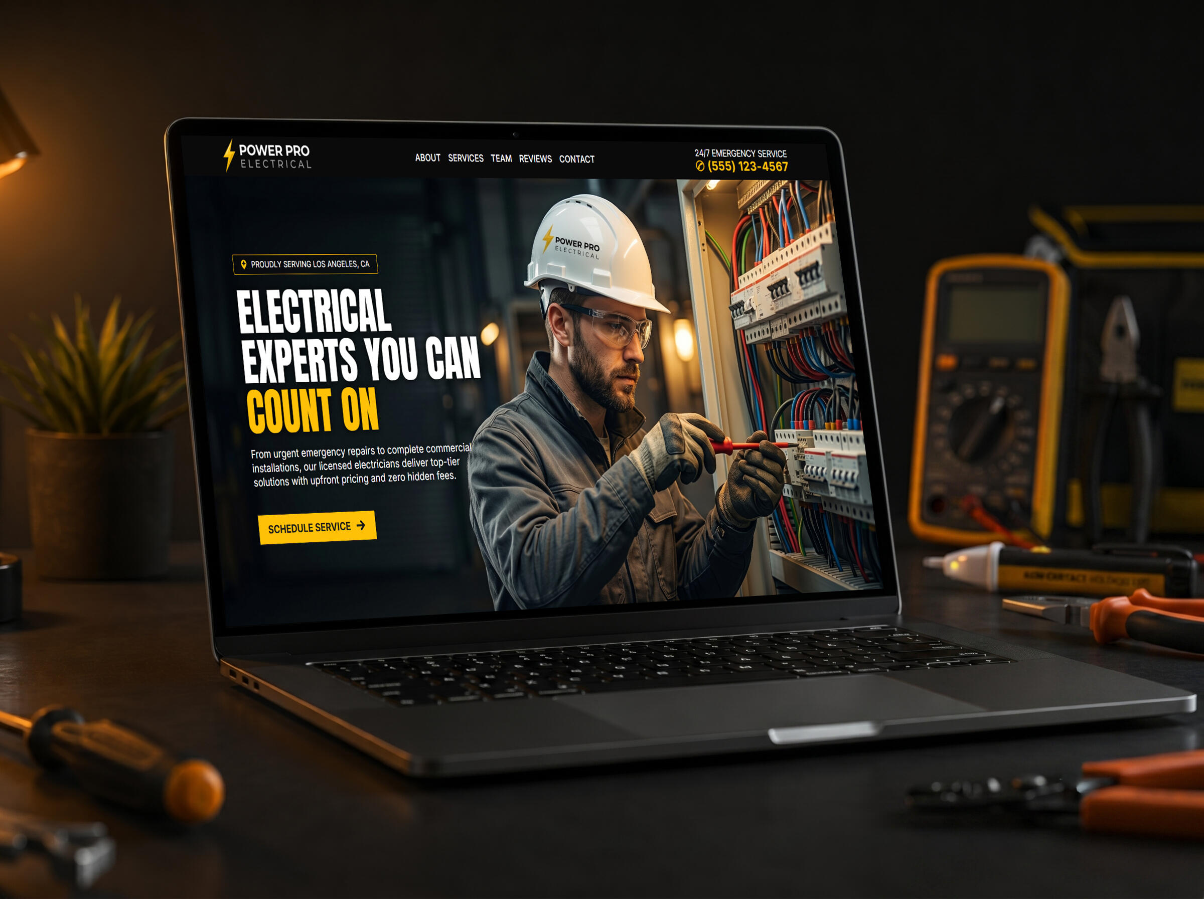 Electrician Website Template Power Pro Electrical Carrd Template