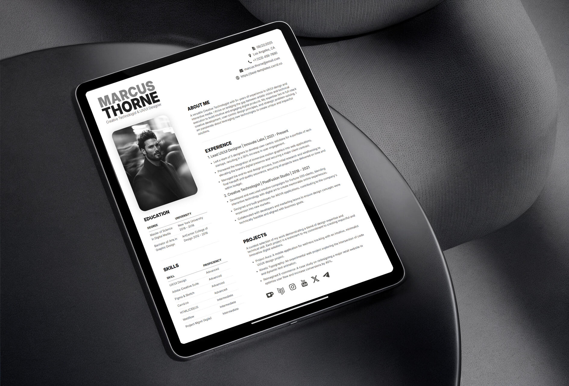 Resume Carrd Template Resume Carrd Template